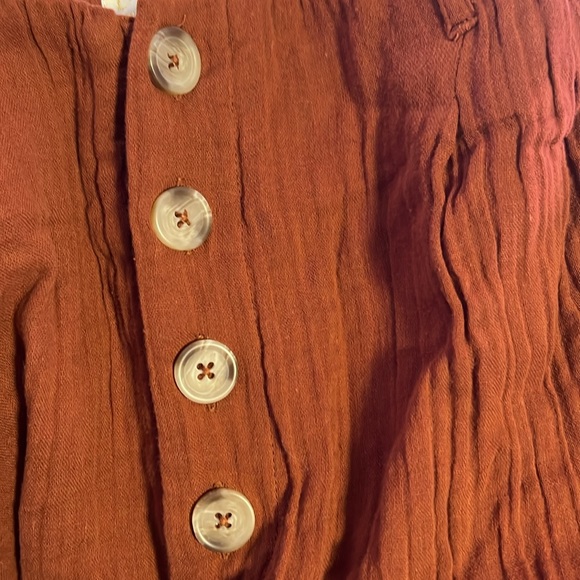 L* Space NWT Georgie Pant. Size L. 100%Cotton/ Gauze Texture. Side pockets. Rust - Picture 6 of 6